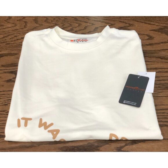 *NEW* Men's Ivory Cotton  COPPER RIVET ACID WASH 'DREAM' GRAPHIC T SHIRT - Picture 1 of 3